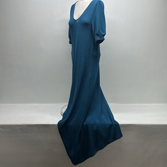 Free People Beach Montauk Sweater Dress Short Sleeve V-Neck Knit Blue Size Small - Picture 8 of 11